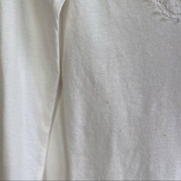 Theory White V-neck Lace Long Sleeve Shirt Blouse - Picture 5 of 11